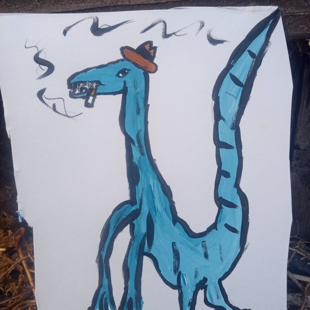 Dinosaur Painting Whimsical Decor - Picture 9 of 10